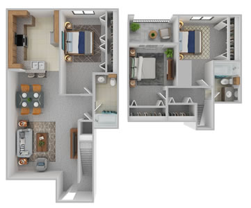Dreamwood - Three Bedroom / Two Bath - 1,184 Sq. Ft.*