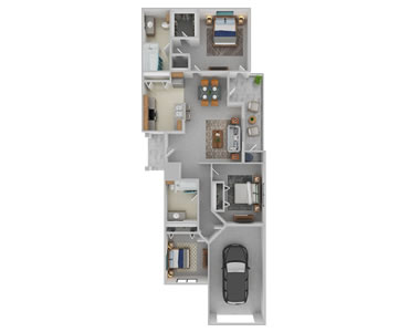 Sunnyside - Three Bedroom / Two Bath - 1,283 Sq. Ft.*