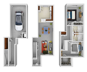 Willow - Two Bedroom / Two Bath - 1,008 Sq. Ft.*